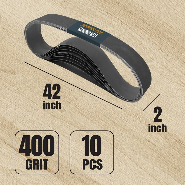 POWERTEC 6 X 48 Inch Sanding Belts - 80 & 120 Grit Aluminum Oxide, 6-Pack For Bench Belt Sanders (Wood, Metal, Paint)