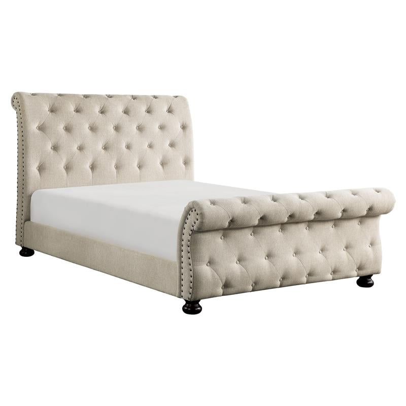 Lexicon Crofton Classic Wood Tufted, California King Upholstered Sleigh Bed