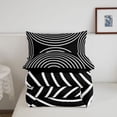 thumbnail image 5 of Homewish Geometric Circle Queen Comforter Set,Mid Century Aesthetic Comforter Sets Queen,Black White,Black Reversible,3pcs,1 Comforter and 2 Pillowcases, 5 of 7