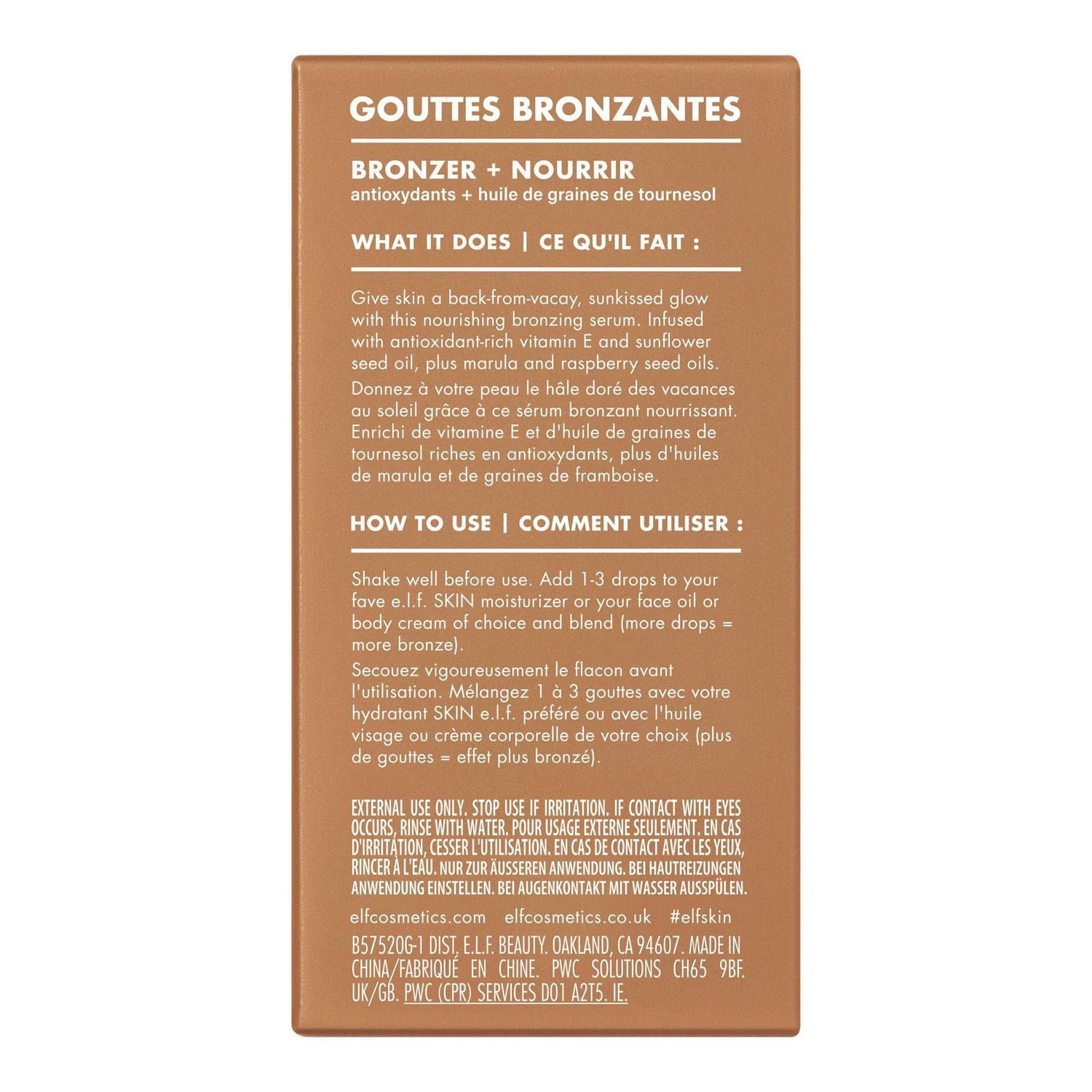 E.L.F.COSMETICS ELF BRONZANTESORPUR