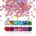 thumbnail image 2 of 12 Grids/Box Holographic Glitter Love Heart Shape Epoxy Resin Filling Sequins, 2 of 6