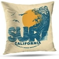 thumbnail image 1 of Queen's designer Beach Wave Decorative Pillowcase 18"X18" Adventurer Surf Nautical Themed Cushion Cover for Square Bet Sofa Bed Car Living Home with Hidden Zipper, 1 of 4