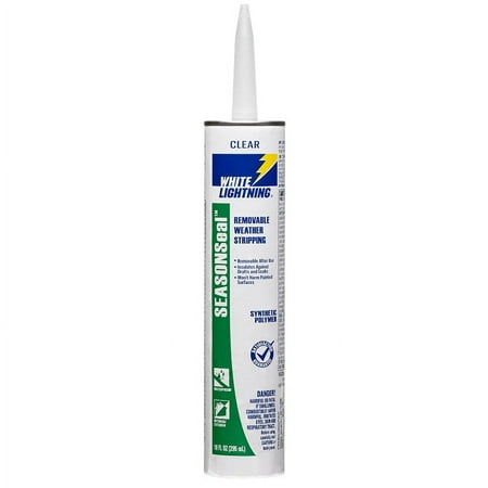 White Lightning® Season Seal™ Removable Weather Stripping Clear 10oz