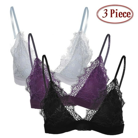 

Wolfast Promotion 3PC New Women Lace Plus Size Vest Wireless Bra Lingerie Sexy Underwear Camisole
