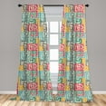 thumbnail image 5 of Ambesonne Indie Curtains, Vintage Spiral Colorful, Pair of 28"x84", Multicolor, 5 of 5