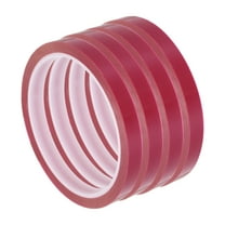 4 Rolls Red 0.4 Inch x 36 Yards PET Film Electrical Tape 10mm x 33m