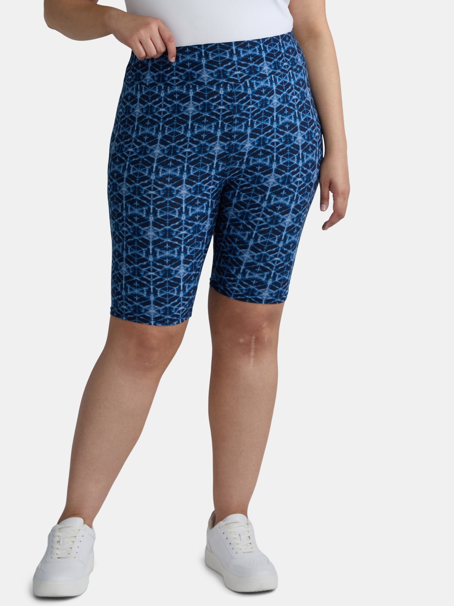 Terra & Sky Women’s Plus Size Bike Shorts, 10" Inseam, 2-Pack, Sizes 0X-5X
