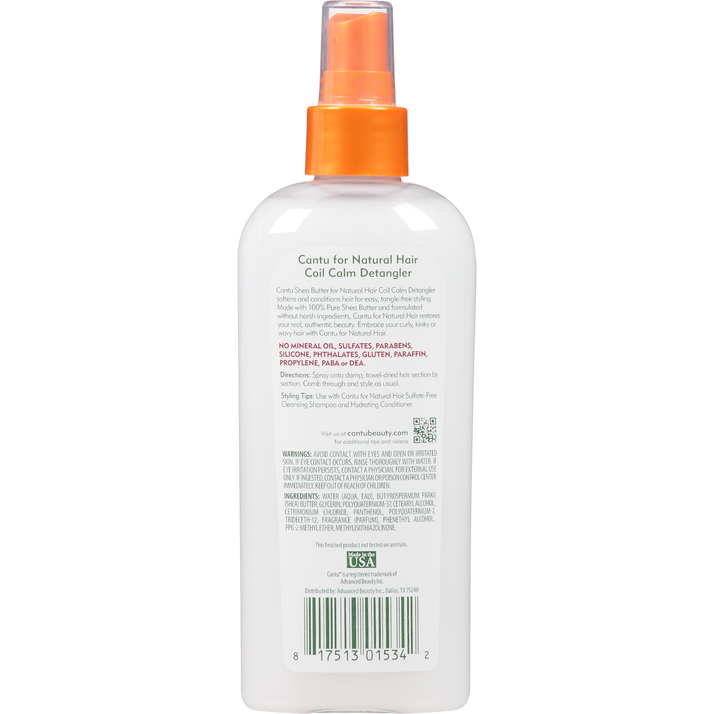 Cantu Shea Butter Coil Calm Detangler 8 Fl Oz Walmart Com