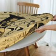 thumbnail image 4 of Music Notes Saxophone Musical Vintage Round Fitted Tablecloth Elastic Edged Table Cloth Waterproof Table Cover 48in, 4 of 7