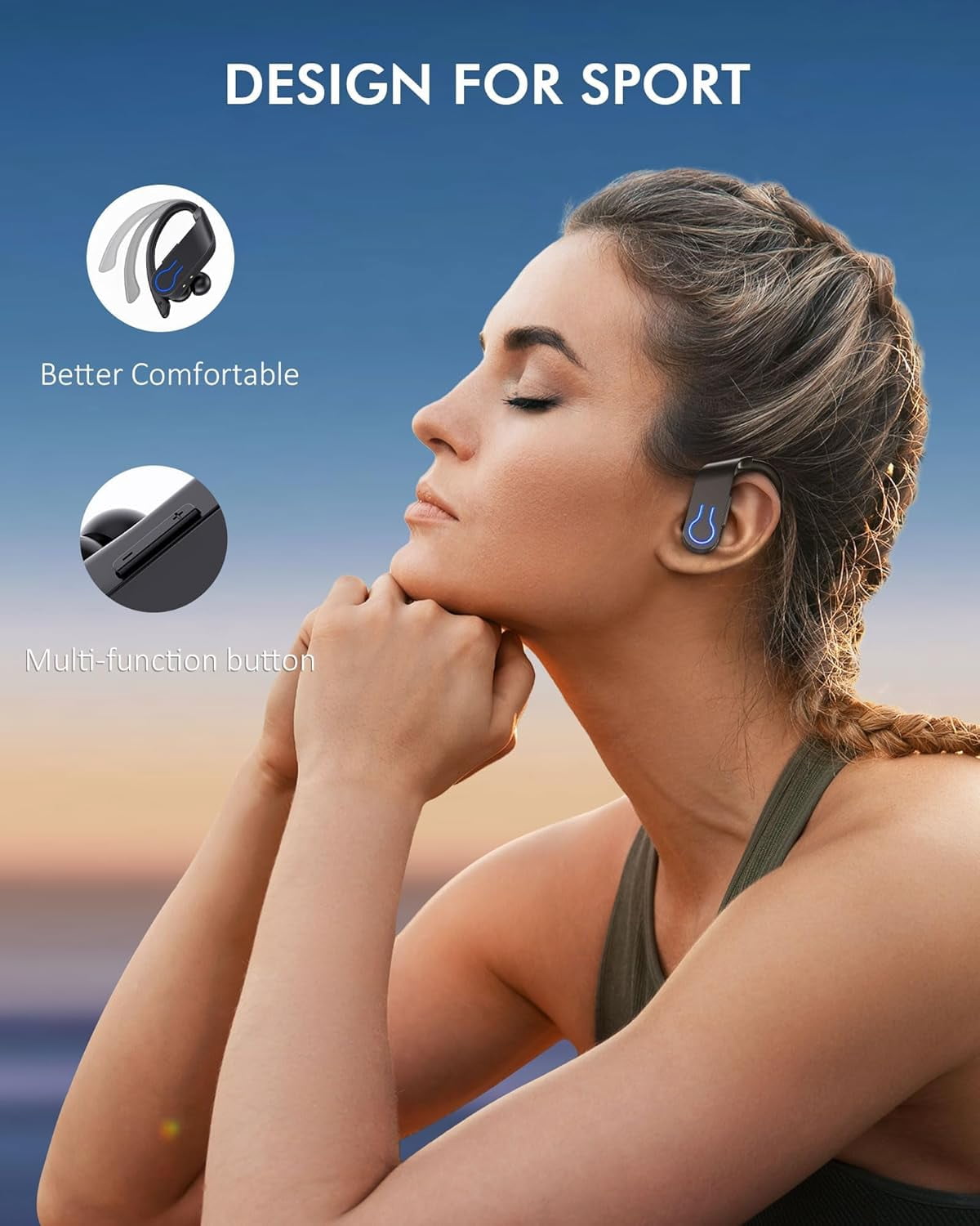 Wireless Bluetooth Earbuds 120H Playtime Bluetooth 5.4 Ear Buds for Sports, Hi-fi Stereo Earphones with LED Display Charging Case, Headphones for Running/Workout Audifonos Bluetooth inalambricos