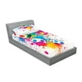 thumbnail image 2 of Ambesonne Soccer Fitted Sheet & Pillow Sham Set, Colorful Splashes Balls, Twinxl, Multicolor, 2 of 2