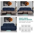 thumbnail image 5 of XYMHUN Recliner Chair Covers Stretch 3-Seater Recliner Slipcover with Side Pockets,Navy, 5 of 7