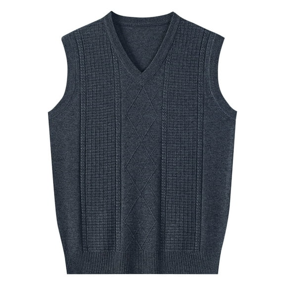 ALLLIST Warm Mens Tank Tops Cotton Fleece Underwear Sleeveless Solid Gray Comfy Sweater for Men Size M-3XL