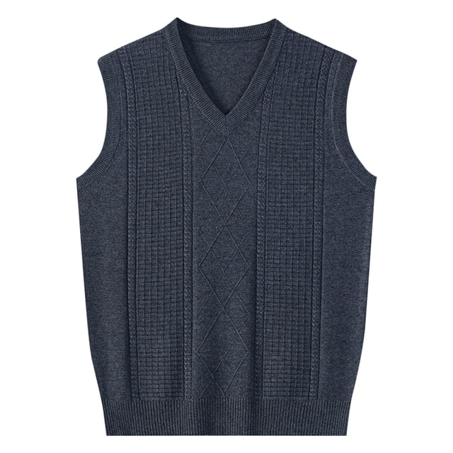 Styesk Débardeurs Homme Homme Couleur Unie Tricot Col Rond Couvre-Chef Chandail Élastique