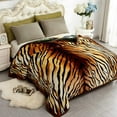 thumbnail image 4 of JYK Korean Faux Mink Fleece Blanket 83" X 91", 5.7 LB - 2 Ply Reversible Soft Warm Plush Flannel Blanket (Tiger, King), 4 of 15