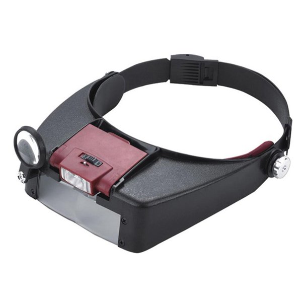 Lupa de luz LED manos libres HD lupa suministros de reparación de relojes rojo 2 piezas