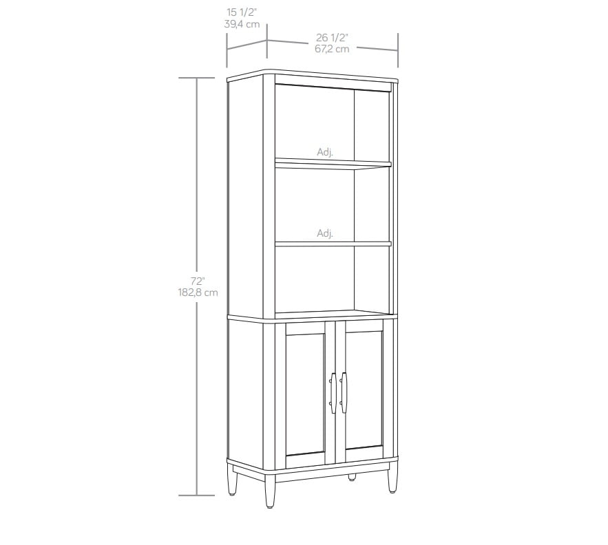 Better Homes & Gardens Springwood Bookcase with Doors, Light Honey Finish