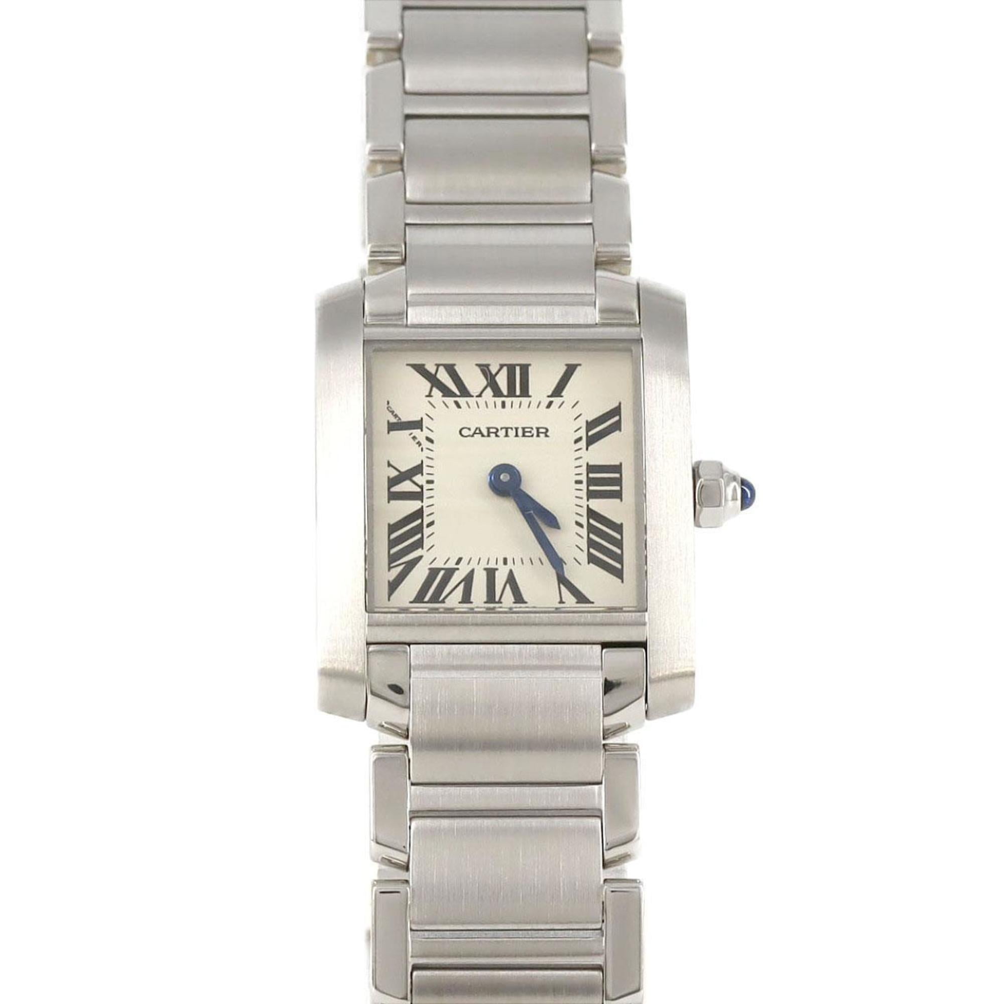 Pre-Owned Cartier Tank Franaise SM W51008Q3 Stainless Steel Quartz Watch (Good)