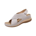 thumbnail image 2 of YgkuHd Women's Casual Wedge Sandals with Arch Support Thick Cushioned Footbed Adjustable Ankle Strap Peep Toe Gray,7.5, 2 of 9