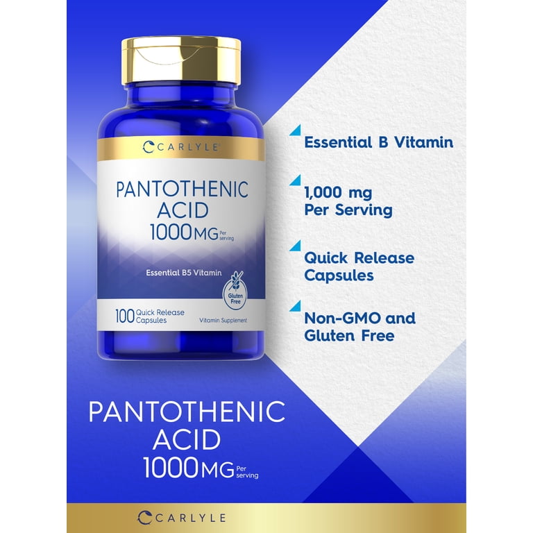 pantothenic acid and l-carnitine acne Carlyle Acid, 1000mg, 100 Capsules, Essential Vitamin B5 Supplement Włosy w świetnej formie Weak Hair Buy More Save More:Triple Pack