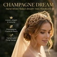 thumbnail image 4 of Miallo Handmade Champagne Beaded Hair Jewelry for Anniversary, Elegant Champagne Crystal Headpiece, Gift for Her, 4 of 7