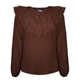 thumbnail image 1 of GEORGE G BLUSA CR ML OLANES EN PECHO CHOCOL, 1 of 4