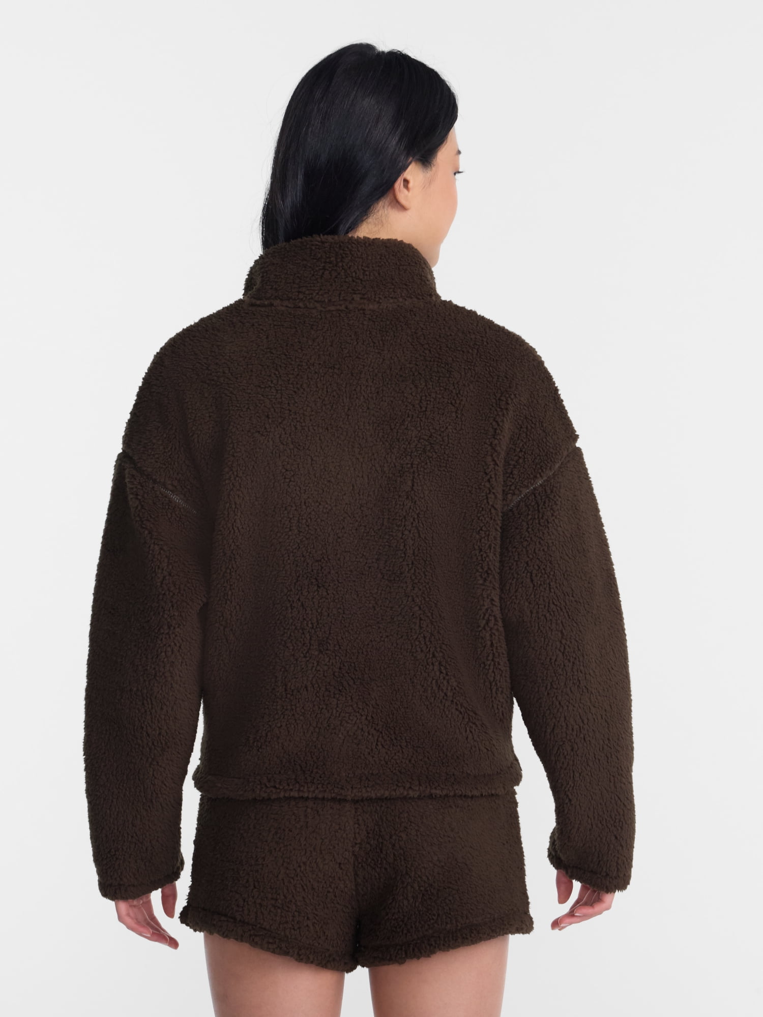 No Boundaries Faux Shearling Plush Pullover, Women's & Women’s Plus XXS-4X