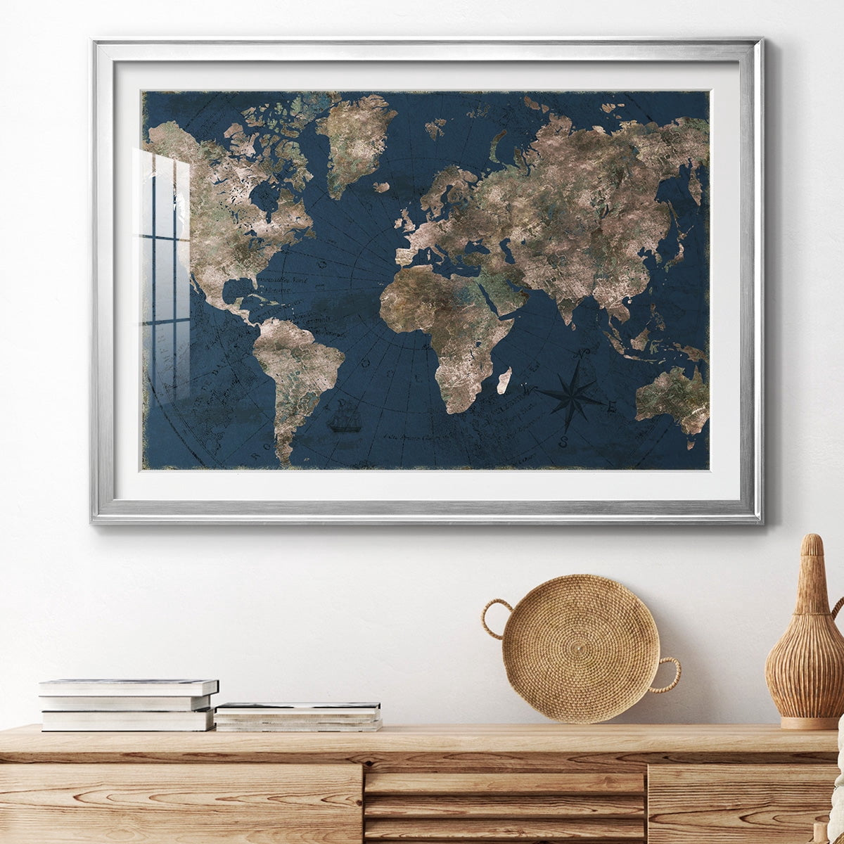 Navy Atlas Premium Framed Print - Ready to Hang