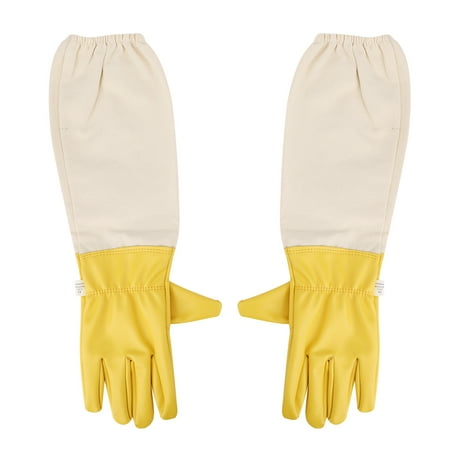 

Pair Anti Bee Anti-Sting Bee Gloves Elastic Cuff Long Sleeves Protective Tool for Beekeeper(XXL )