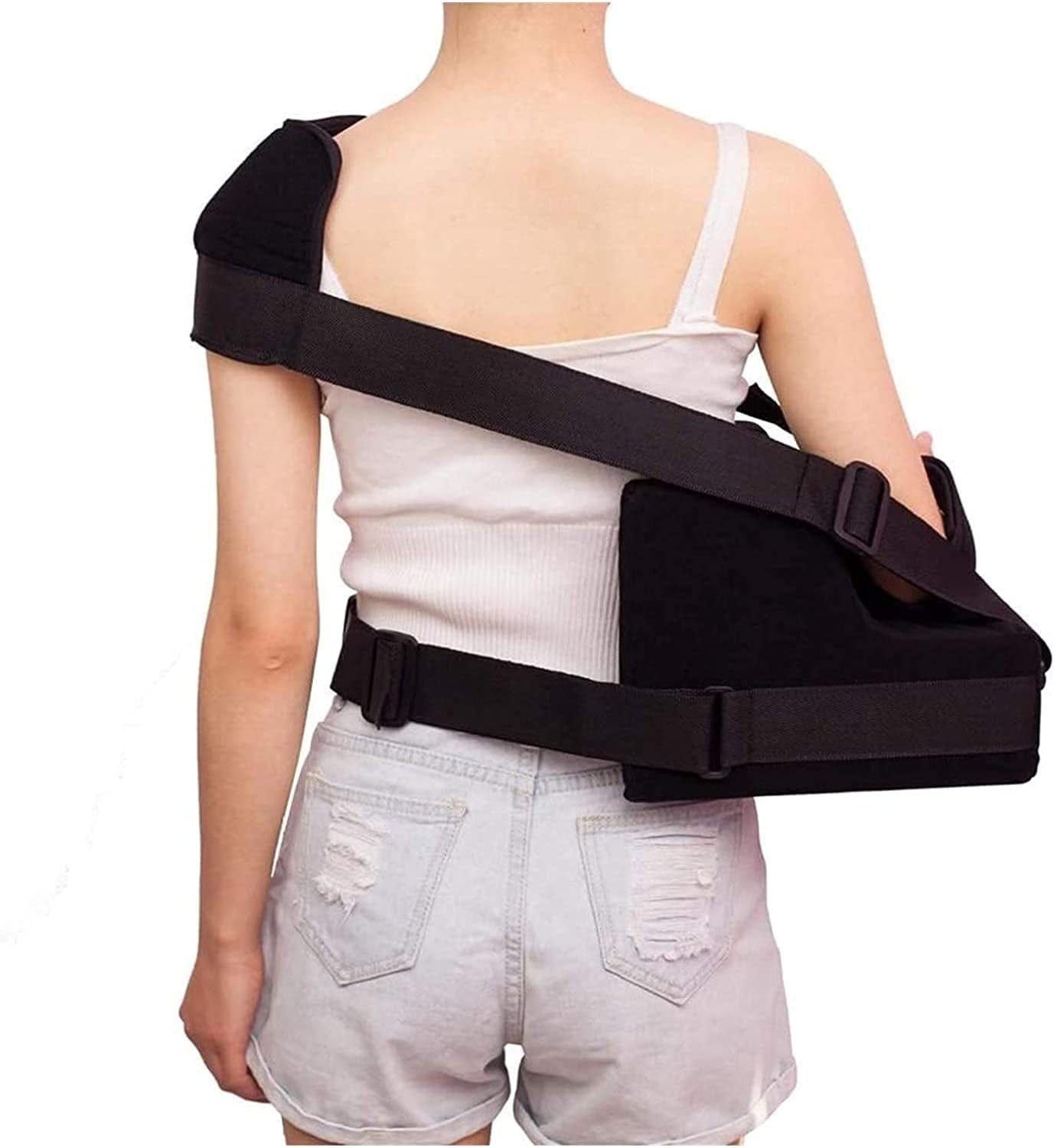 Hemvt Shoulder Abduction Sling for Left Arm, Adjustable Arm Sling with Pillow, Shoulder Immobilizer for Rotator Cuff Surgery, Elbow Brace Post-Support Stabilizer