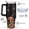 thumbnail image 3 of 40oz Colorful Botanical Mushroom Stainless Steel Flip Straw Tumbler Spill Proof Travel Cup Double Wall Vacuum Insulated Coffee Mug with Top Handle, 3 of 6