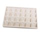 thumbnail image 1 of Minnieouse Rings Earrings Jewelry Display Organizer Tray Holder Ropa, zapatos y accesorios Miscelánea Beige Bandeja para collares de 24 rejillas, 1 of 1