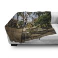 thumbnail image 3 of Travel Soft Flannel Fleece Throw Blanket, Main Square of Copan Ruinas City Honduras Central America Mayan Town with Palms, Cozy Plush for Indoor and Outdoor Use, 60" x 80", Multicolor, by Ambesonne, 3 of 6