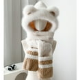 thumbnail image 6 of Hat Scarf Gloves Set for Women in Winter, Bear Ear Plush Fleece Hat Warm Scarf Gloves, 3-in-1 Warm Accessory for Skiing, 6 of 7