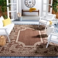 thumbnail image 2 of SAFAVIEH Courtyard Claire Oriental Indoor/Outdoor Area Rug, Chocolate/Natural, 6'7" x 6'7" Square, 2 of 11