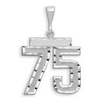 thumbnail image 3 of 14k White Gold Large Diamond-cut Number 75 Charm Pendant, 3 of 3