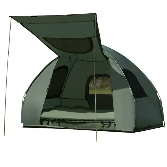 Patiojoy Folding 2-Person Camping Tent Cot Portable Pop-Up Tent with Sleeping Bag&Air Mattress for Outdoor Activity