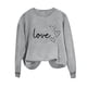 thumbnail image 4 of Sudadera Penkiiy Valentine para mujer: lindas camisetas del día de San Valentín con estampado gráfico de corazón Suéter de manga larga Tops XS Gray, 4 of 4