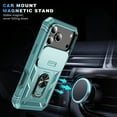 thumbnail image 2 of Dteck Case for iPhone 17 Pro Max, Shockproof Impact Resistant Magnetic for Car Holder with Slide Lens Protective Ring Stand Holder Hybrid Hard Rugged Cover, G, 2 of 9