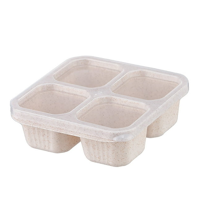 Binwennn Kitchen Organizing 1PC Snack Containers Reusable Bento Snack 4 Compartments Meal Prep Lunch Containers For Kids Adults Divided Food Storage Containers For School Work Travel