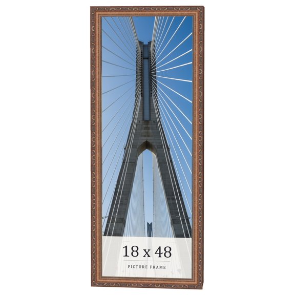 18x48 Frame Gold Solid Wood Picture Frame Width 1.25 Inches | Interior Frame Depth 0.375 Inches |