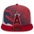 thumbnail image 2 of Men's New Era Red Los Angeles Angels Court Sport 9FIFTY Snapback Hat, 2 of 6
