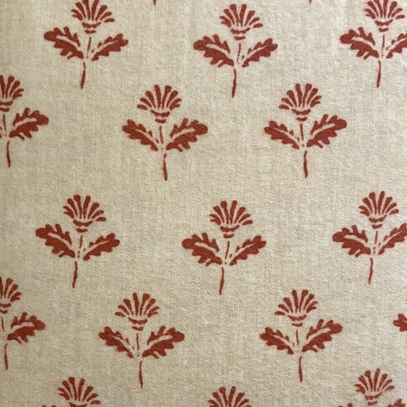 Home Flannel Sheet Set with Rust Fleur Floral Leaf Patten, Twin Bed Sheets