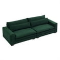 thumbnail image 6 of 104.72'' Mid-Century Modern Sofa , 4 Seat Couch With 2 Pillows, Double Cushions and Solid Wood Leg, Fabric Upholstered Loveseat Sofa For Livingroom Apartment Office, 6 of 7