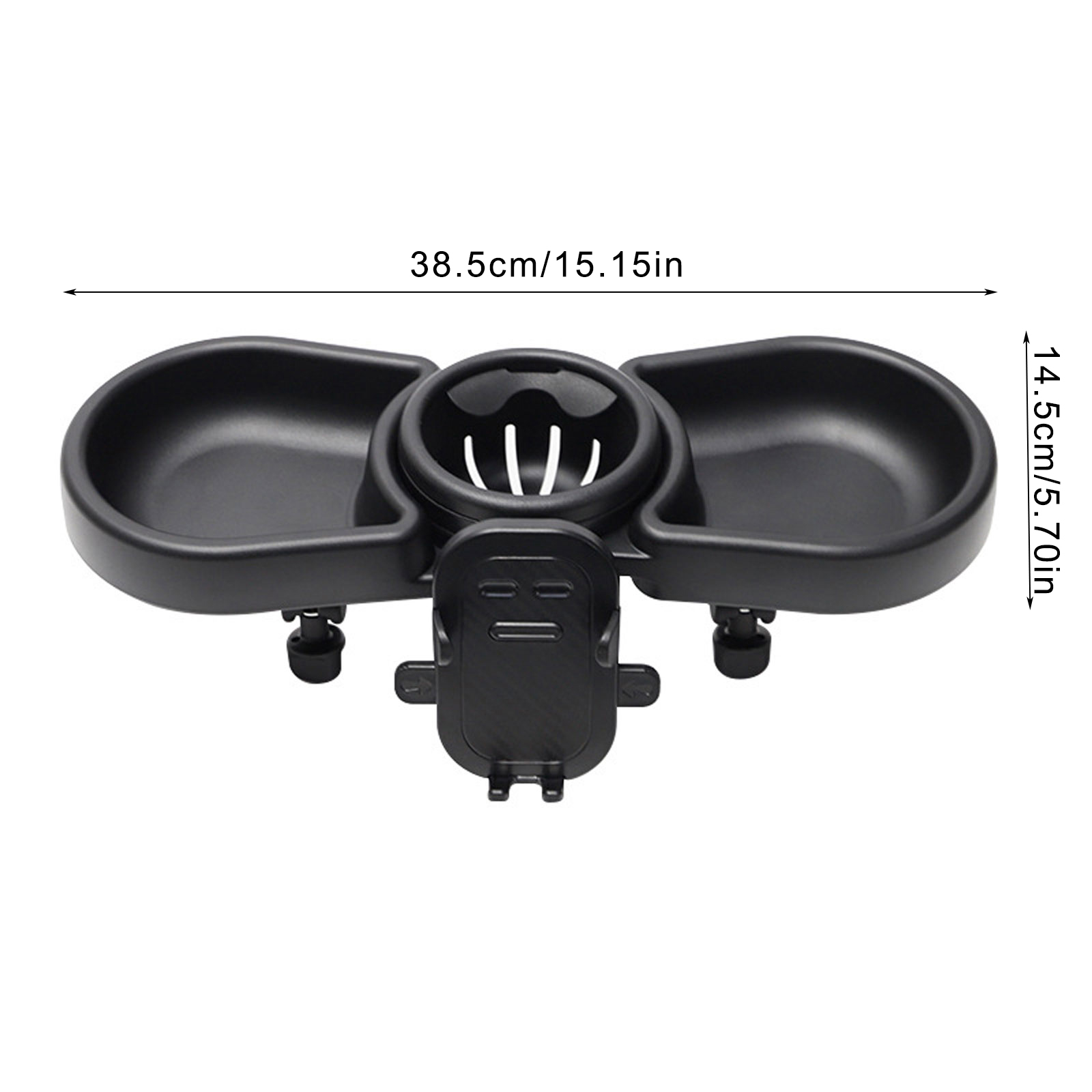 Portable Baby Strollers Eating Tray, 4 in 1 Pram Plate Milk Bottle Cup Holder Phone Bracket Stand