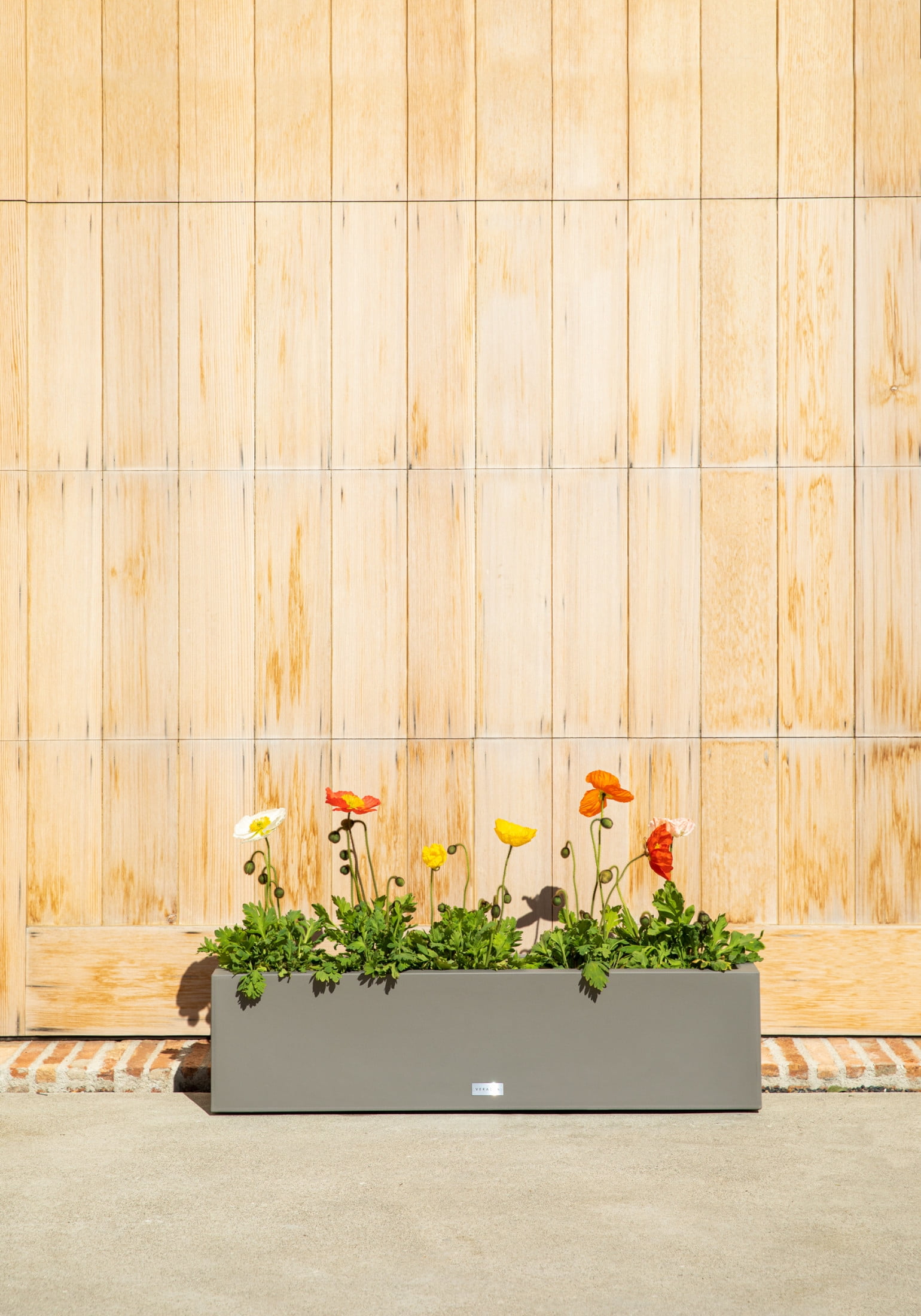 Veradek Block Series Trough 36" Plastic Planter - Gray