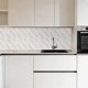 thumbnail image 5 of Uxcell 10 piezas de azulejos autoadhesivos 11.8"x11.8" PVC para cocina y baño, blanco/dorado, 5 of 7