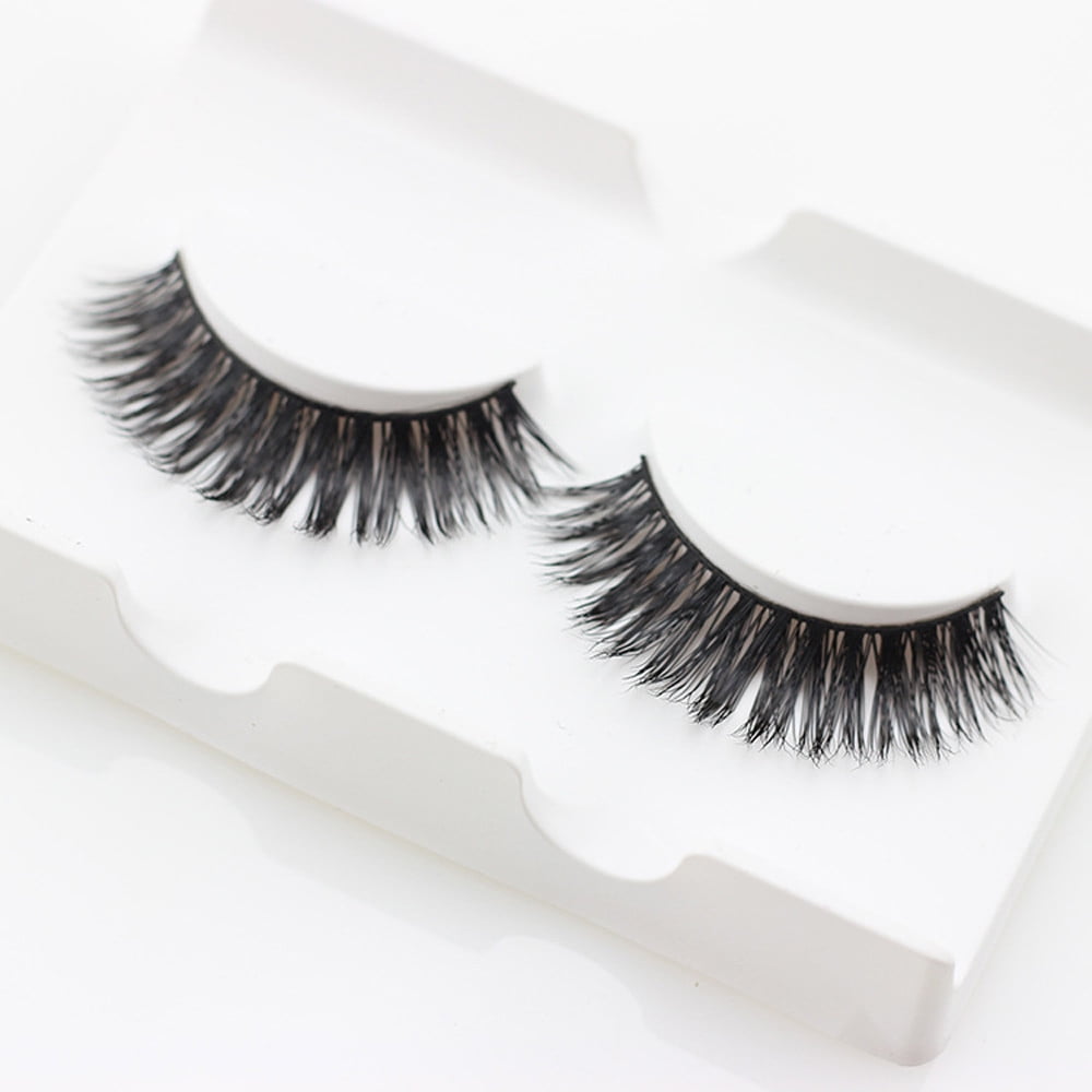 Mallroom1 Pair Handmade Messy Natural Cross False Eyelashes Perfect Eye