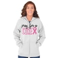 thumbnail image 5 of Pray For A Cure Breast Cancer Aware Zip Hoodie Sweatshirt Women Brisco Brands S, 5 of 6
