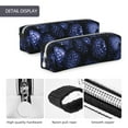 thumbnail image 4 of Pofeuu Blue-Purple Raspberries Print Leather Pencil Case, Leather Pencil Pouch Large Capacity, Big Pencil Pouch with Zipper Vintage Pen Bag Fountain Pen Holder, 4 of 7